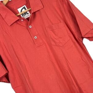Mountain Khakis Men’s M Orange Polo Shirt Cotton Casual Outdoor Rugged Travel MK
